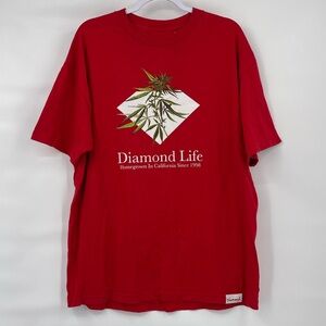 Diamond Life Homegrown California Weed red short sleeve tee